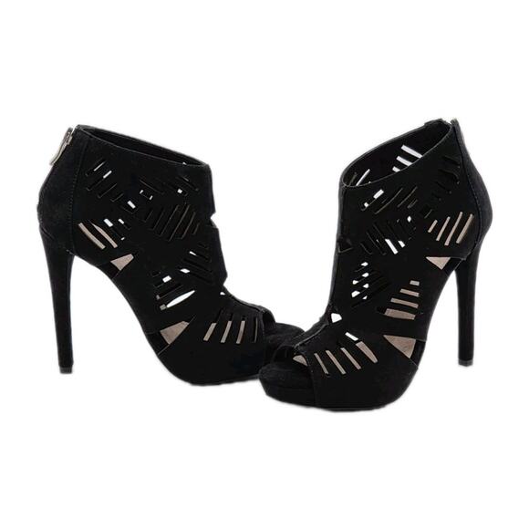 BCBGeneration Women's Morocco Black Suede High Heel Strap Shoes Size 6.5 In Box - Picture 9 of 16